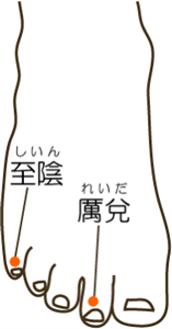 花粉のつぼ 至陰と厲兌 花粉のつぼ 至陰と厲兌